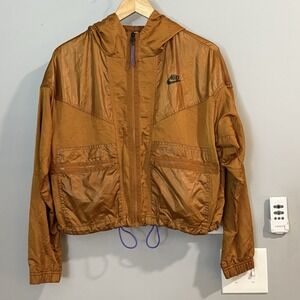 Nike Jacket Hoodie Windrunner Cargo Rebel‎ Burnt Sienna Cropped Small